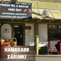 Szombaton hamarabb zárunk